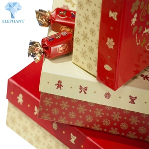Custom Wholesale Luxury Favor Gold Paper Celebrate <b>Red</b> Christmas Candy Gift <b>Box</b> - Product Image 5