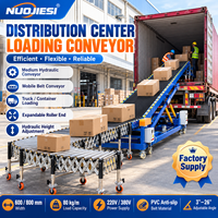 Convoyeur à bande hydraulique mobile 600 800 1000 mm PVC antidérapant 80 kg/m, inclinable de 3 à 26 degrés, pour conteneurs
