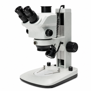 Microscope stéréoscopique trinoculaire BestScope BS-3028T2 0.7X-6X avec support, base compacte, support grossier et éclairage LED - Product Image 4