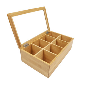 Boîte de rangement rectangulaire de bureau avec compartiments, couvercle à rabat pour l'emballage du thé et du café, utilisation alimentaire, acrylique transparent - Product Image 3