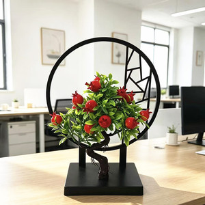 Décoration d'arbre fruitier artificiel Paulon, 15 fruits, base en plastique, ornement de bureau pour la maison et le bureau - Product Image 2