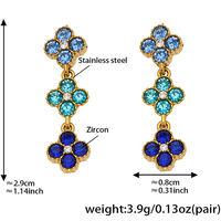 Set Perhiasan Grosir Anting Panjang Model Bunga Keberuntungan Lapis Emas Baja Anti Karat, Anting Hidung India, Kalung, Gelang, dan Cincin