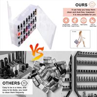 Organisateur de vernis à ongles portable, support transparent double face pour vernis à ongles, rangement pour 48 flacons avec 6 séparateurs ajustables