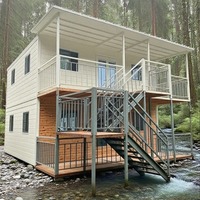Maison mobile pliable préfabriquée, conteneur extensible de 20/40 pieds, 2 à 4 chambres, terrasse pour villa, maison, bar