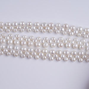 Venta al por Mayor y Menor de Perlas de Agua Dulce Blancas Casi Redondas de 6.5-7mm, Collar de Perlas Sueltas Semiterminadas, Venta Directa de Fábrica - Product Image 3