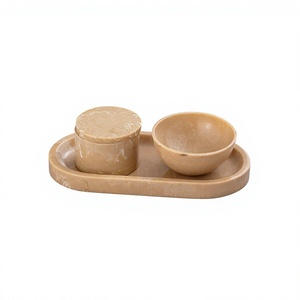 Bandeja ovalada de resina con tapa, juego de cuencos, platos minimalistas, diseño de color sólido, decoración para el hogar, exhibición de vajilla. - Product Image 1