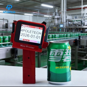 Machine de codage de date portable 4POLETECH, encre à séchage rapide et imperméable, codeur manuel économique pour les petites usines de fabrication - Product Image 1