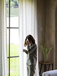 Rideaux en tissu 100% <span class=keywords><strong>lin</strong></span> de haute qualité, <span class=keywords><strong>panneaux</strong></span> naturels pour rideaux de salon - Product Image 4