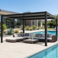 Maßgefertigte Pulverbeschichtete Aluminium Motorisierte LED-Beleuchtung Smart-Steuerung Moderne Pergola für Energiesparende Outdoor-Wohnbereiche Pavillon