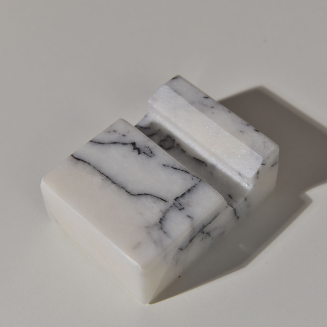 Luxurious Real Marble Square Cell Phone Stand Holder for Cellphone Tablet on Desk Heavy Solid Real Stone Mobile Phone Stands