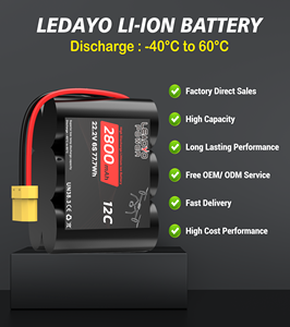 Batería de Litio <span class=keywords><strong>12C</strong></span> 22.2V 2800mAh 3500mAh 5600mAh 7000mAh para Dron FPV UAV Quadcopter, Baterías de Litio 18650 6s FPV - Product Image 2