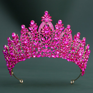 Tiara de Aleación con Pedrería para Novia, Estilo Barroco Europeo Americano, para Concursos de Belleza, Venta al por Mayor Transfronteriza QS - Product Image 4