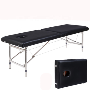 Table de massage en acier inoxydable, lit de massage portable, léger, réglable en hauteur, noir, lit de salon de <span class=keywords><strong>spa</strong></span> - Product Image 2
