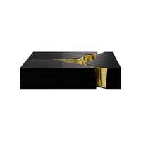 Table basse rectangulaire de luxe, table basse moderne en acier inoxydable pour villa et manoir, table centrale design