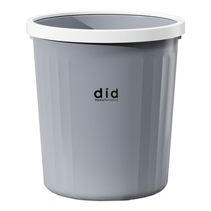 Plastic Wastebasket Cylindrical 4104 Indoor Kitchen Living Room Bathroom Trash Can With Pressure <b>Ring</b> Lid - Product Image 5