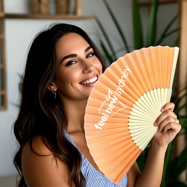 Custom Printed Folding Hand Fan Personalized Silk Bamboo Fan with Decorative Painting for Festivals Promotions Music Events