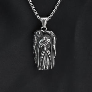 <b>Titanium</b> Steel Viking Odin Pendant Men's Stainless Steel Necklace Wings Themed Gift Jewelry Fashion Accessory - Product Image 4