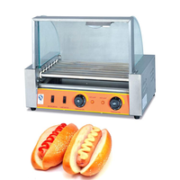 Commercial électrique saucisse torréfacteur machine/ hot-dog pain chaud/hot-dog roller grill avec 5/7/9 rouleau pour en option