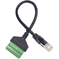 Cable adaptador de red OEM TC008 CAT5 RJ45 macho-hembra a terminal de tornillo de 8 pines para CCTV DVR