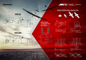 MKS HV6120 ชุดเกียร์ปีกอลูมิเนียมสำหรับโดรน 100 กก. 5.4 กก. ซม. 0.08 วินาที 11.0 กรัม 8 มม. 23 กรัม น้ำหนักบรรทุก UAV - Product Image 6