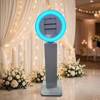 Coque de photomaton métallique à montage facile avec anneau lumineux rotatif, portable, pour fêtes, selfies, iPad Pro, compatible 10.2/11/12.9/13 pouces