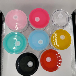KOCDAM Entrepôt USA – Gobelets en plastique transparent vierges de 16 oz pour sublimation, tasses à café de 16 oz, canettes en plastique effet boule à neige avec couvercle en plastique coloré - Product Image 4