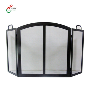 Manufacturer Customized <strong>Fireplace</strong> Screen 3 Panel Wrought Iron Spark Guard <strong>Cover</strong> for Wood Burning <strong>Fireplace</strong> - Product Image 3