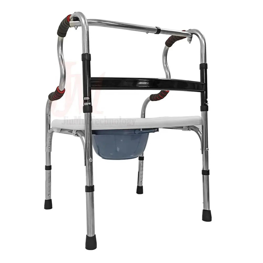 Medical Equipment 3-in-1 Stainless Steel Shower Chair Commode Chair Walkers for Elederly