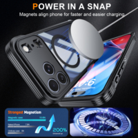 Casing Ponsel Magnetik Transparan Tiga Lapis Anti Benturan Anti Debu Anti Gores 2in1 Pelindung Bodi Penuh untuk IPhone18ProMax