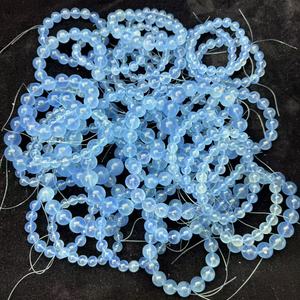 고품질 천연 아쿠아마린 팔찌 스트레스 해소 명상용 준보석 남녀 공용 힐링 파워 비즈 팔찌 - Product Image 4