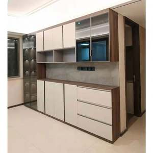 Aimsp European American Style Wine <b>Glass</b> Cabinet Wine Cabinet Wood Dining Room Wall Cabinet - Product Image 2