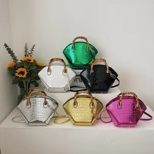 2023 New Fashion Trends Ladies Bags Glossy Unique Shape Handbags For Women