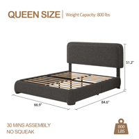 Expédition en 3 jours Lit Queen Size réglable Design européen moderne Luxueux Confortable Écologique Double revêtement en velours Cadre en bois