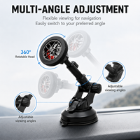 Support de téléphone magnétique en alliage d'aluminium durable pour voiture, ornement de volant de course, support extensible multi-angle stable à 360 degrés
