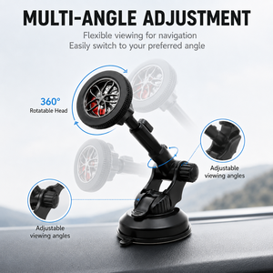 Support de téléphone magnétique en alliage d'aluminium durable pour voiture, ornement de volant de course, support extensible multi-angle stable à 360 degrés - Product Image 5