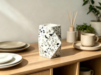 Porte-bougie artisanal en marbre naturel et fer, disponible en version simple ou en ensemble, pour la décoration de table à la maison, à l'hôtel - Anniversaire, mariage, Noël