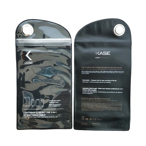 Housse imperméable en pvc noir pour téléphone, emballage en néoprène personnalisé, sacs à fermeture éclair pour accessoires de téléphone, produit électronique - Product Image 1