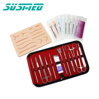 Kit de Suture Médical Chirurgical Portable en Silicone avec Ciseaux et Coussinet d'Entraînement Certifié ISO13485