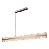 Luxe moderne minimaliste longue suspension maison salle à manger bar lustre lampe en aluminium acrylique fer hauteur réglable Led suspension