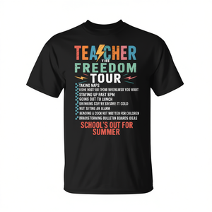 Camiseta Teacher The Freedom Tour, diseño divertido para las vacaciones de verano, color negro, unisex, talla para adultos - Product Image 2