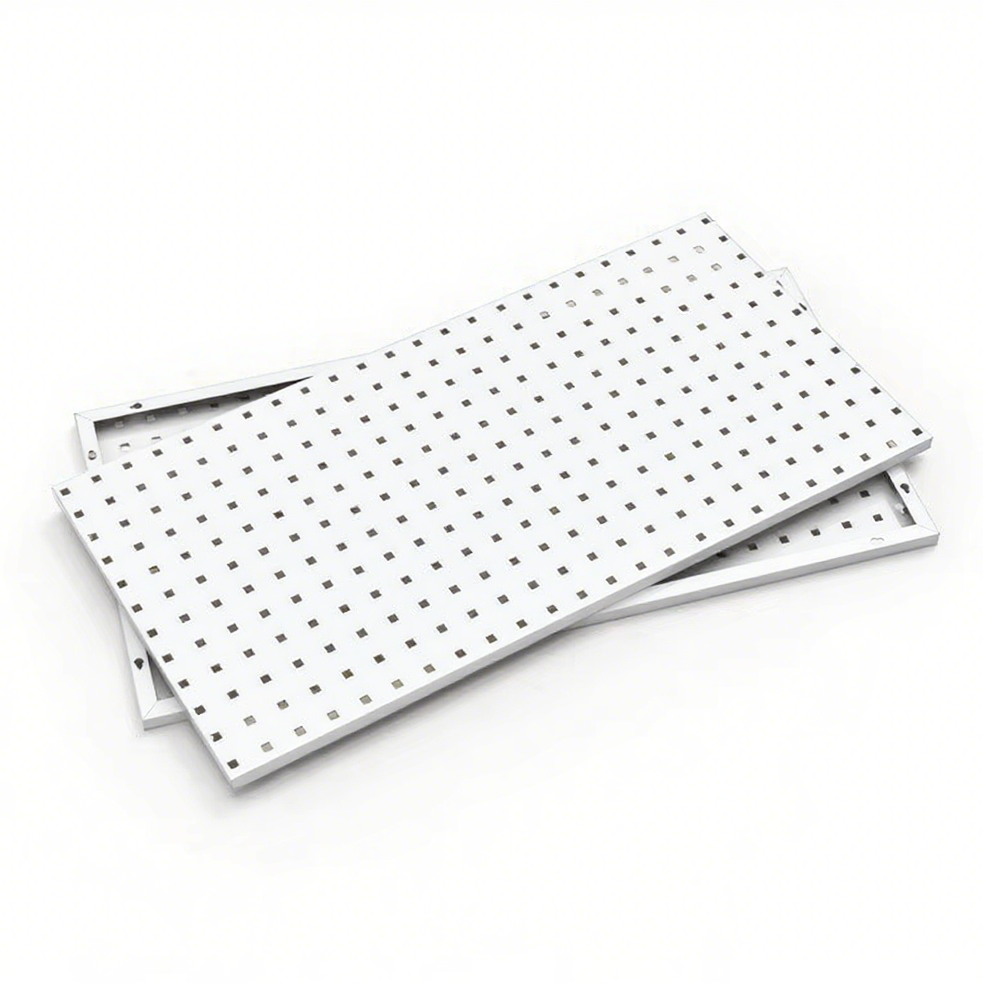 Panneau perforé en métal blanc