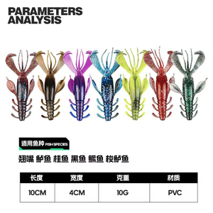 เหยื่อปลอม ALPHA 10 ซม. 10 กรัม รูปทรงกุ้งแฉก ทำจากพลาสติก PVC ยืดหยุ่นสูง สำหรับตก<span class=keywords><strong>ปลา</strong></span>แบส น้ำจืด น้ำเค็ม - Product Image 3