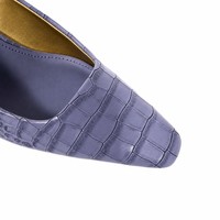Escarpins Slingback à Talon Haut et Bout Pointu en Cuir Gaufré Crocodile Lavande pour Femme – Chaussures de Soirée de Luxe 2026