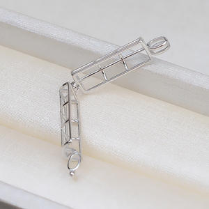 S925 Silver Pagoda Pendant Women's Trendy 6-6.5 Cage Non-Porous Pearl DIY <b>Jewelry</b> Accessories <b>Tray</b> 1815 Headband - Product Image 2