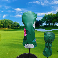 Housse de tête de club de golf style Masters en cuir PU de haute qualité à motif floral pour Driver, Fairway, Hybride, Putter – Vente en gros