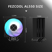 FEZCOOL AL550 Desktop CPU Air Cooler 5 Heat Pipes Fluid Bearing Copper-aluminum Heatsink Quiet Fan ARGB Lighting Compatible All