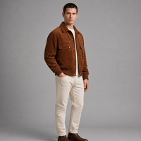 Veste bomber pour homme, design vintage streetwear, 100% coton, 360g, respirante, coupe ample, fermeture éclair, fabrication OEM XUCHANG, haute qualité.