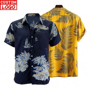 ชุดเสื้อฮาวายพิมพ์ลายตามสั่ง ไซส์ US สำหรับเด็ก ราคาโรงงาน พิมพ์ลายแบบ Sublimation สำหรับชุดธีมฮาวาย - Product Image 1