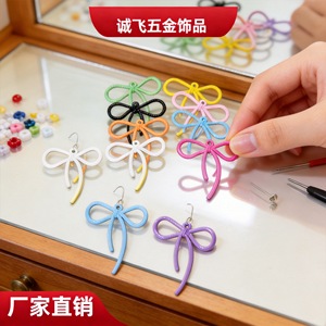 Zinc Alloy Ribbon Bow DIY Jewelry Findings For Earring Making Spring 2026 Dongguan Made FT192 - Product Image 3