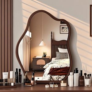 Cornice in Legno Contemporanea <span class=keywords><strong>per</strong></span> Arredamento Casa, <span class=keywords><strong>Specchio</strong></span> Decorativo Irregolare Asimmetrico <span class=keywords><strong>per</strong></span> Soggiorno, Camera da Letto, <span class=keywords><strong>Ingresso</strong></span>, Bagno - Product Image 1